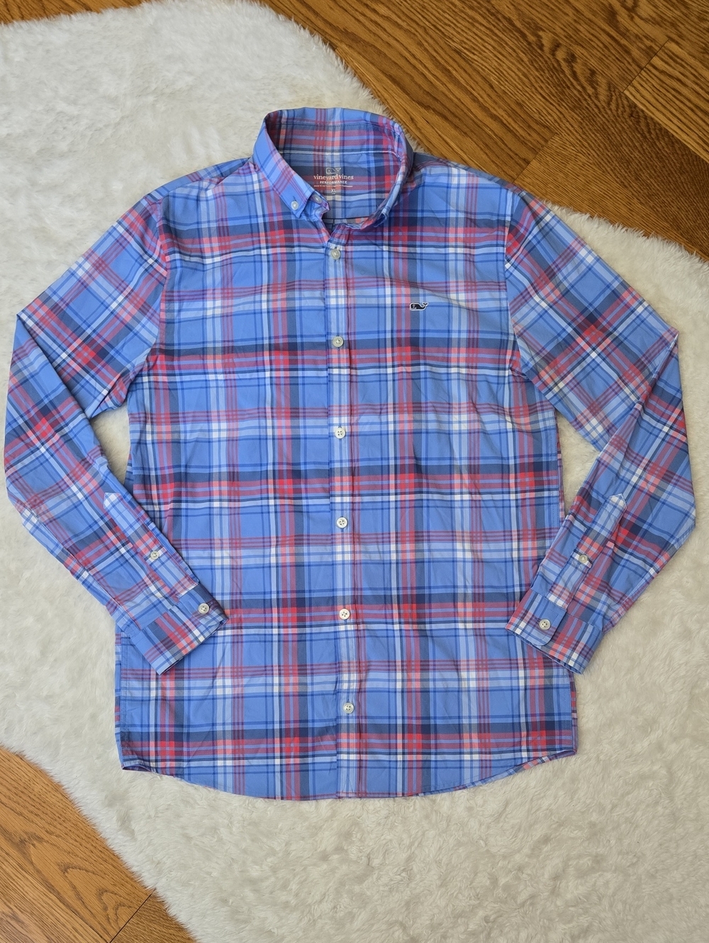 Vineyard Vines Plaid Button Down Shirt, Boys Extra Large